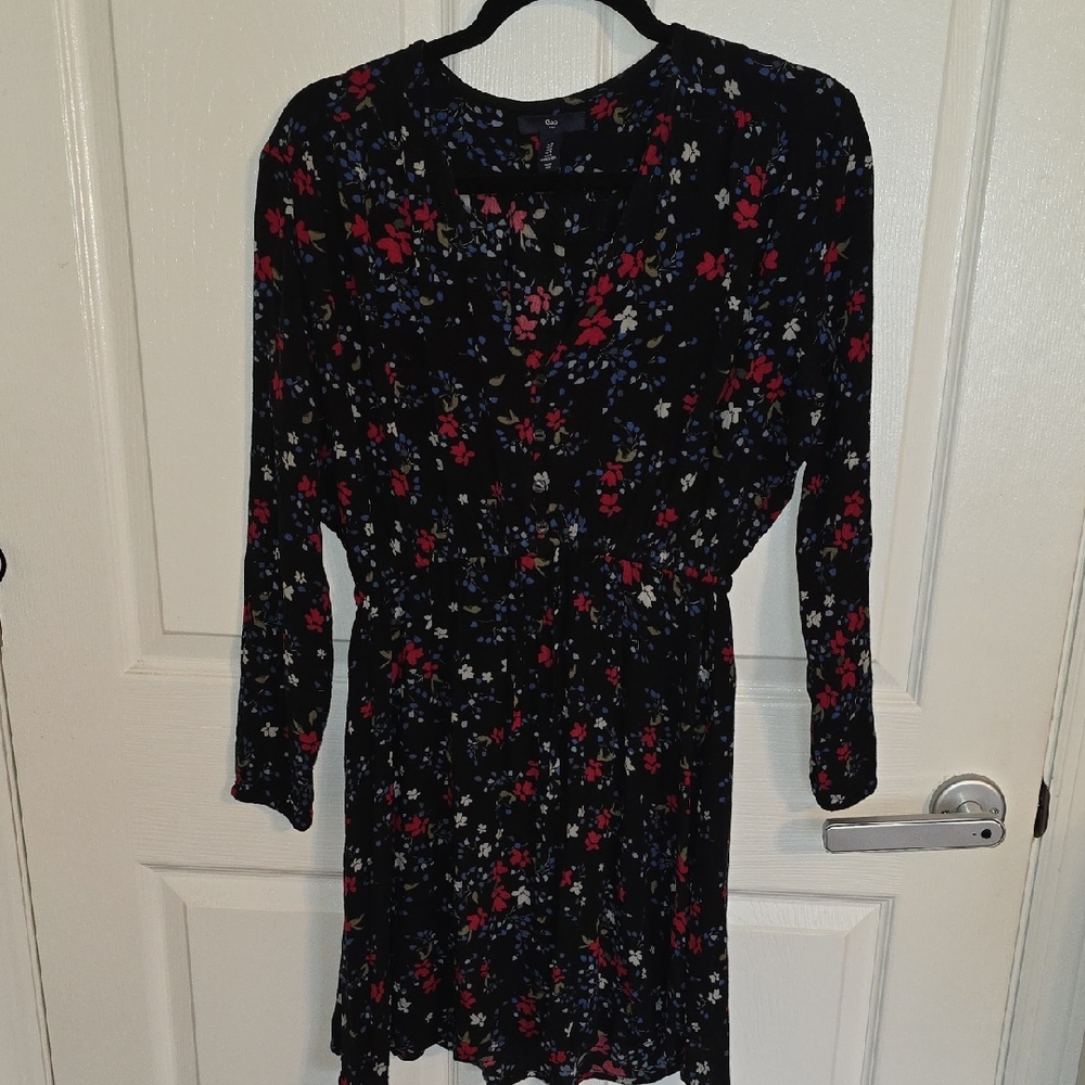 Floral Black Dress By Gap